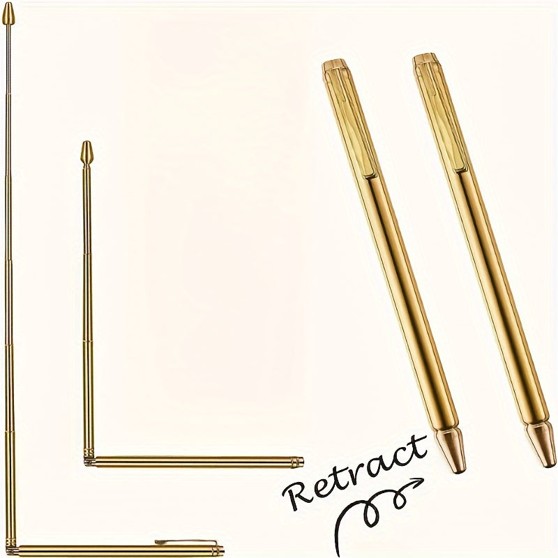 2pcs Pure Copper Retractable Dragon Rule Detection Rod Divination Rod Feng Shui Detection Rod, Used For Ghost Hunting Tools, Divination Water, Treasure, Buried Items, Etc