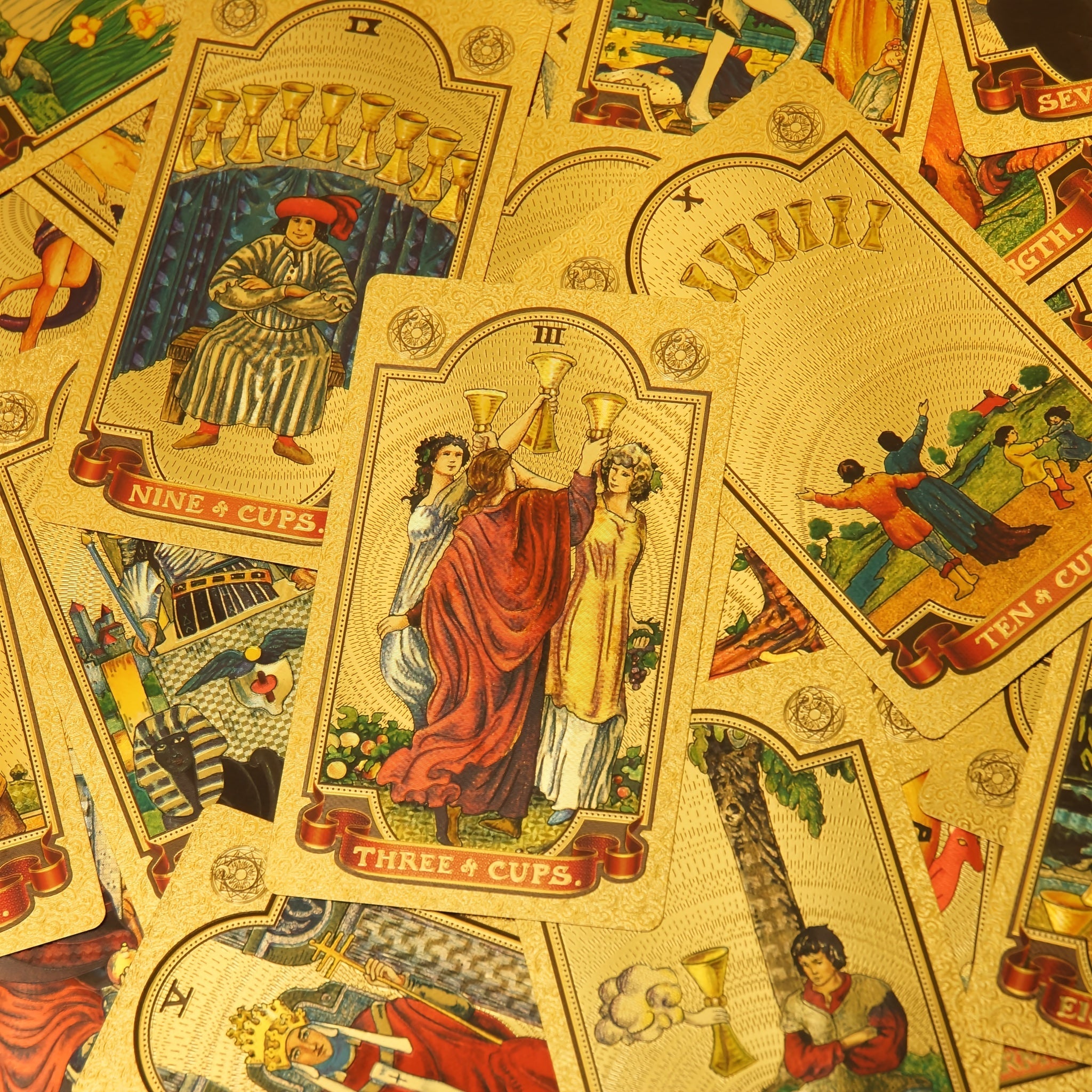 Gold Foil Tarot, 78 Tarot Card, Gift Choice, 1 Deck Of Tarot With Instruction Book.