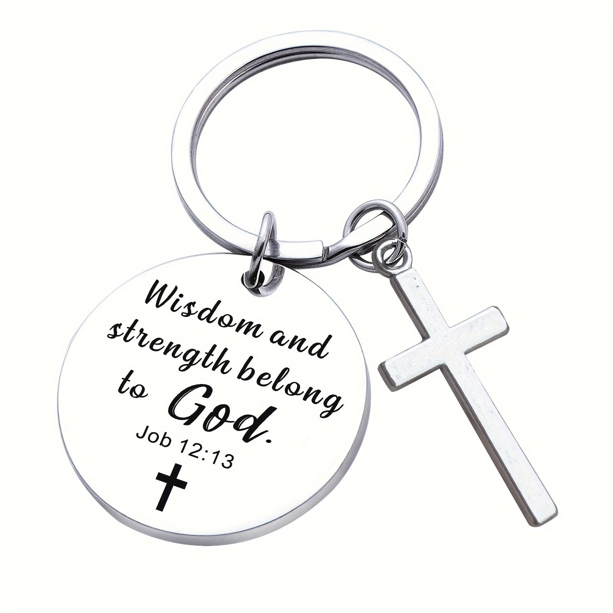 Bible Verse Cross Keychain Christian Metal Key Ring Purse Bag Backpack Car Key Charm Clothing Accessory Christmas Gift