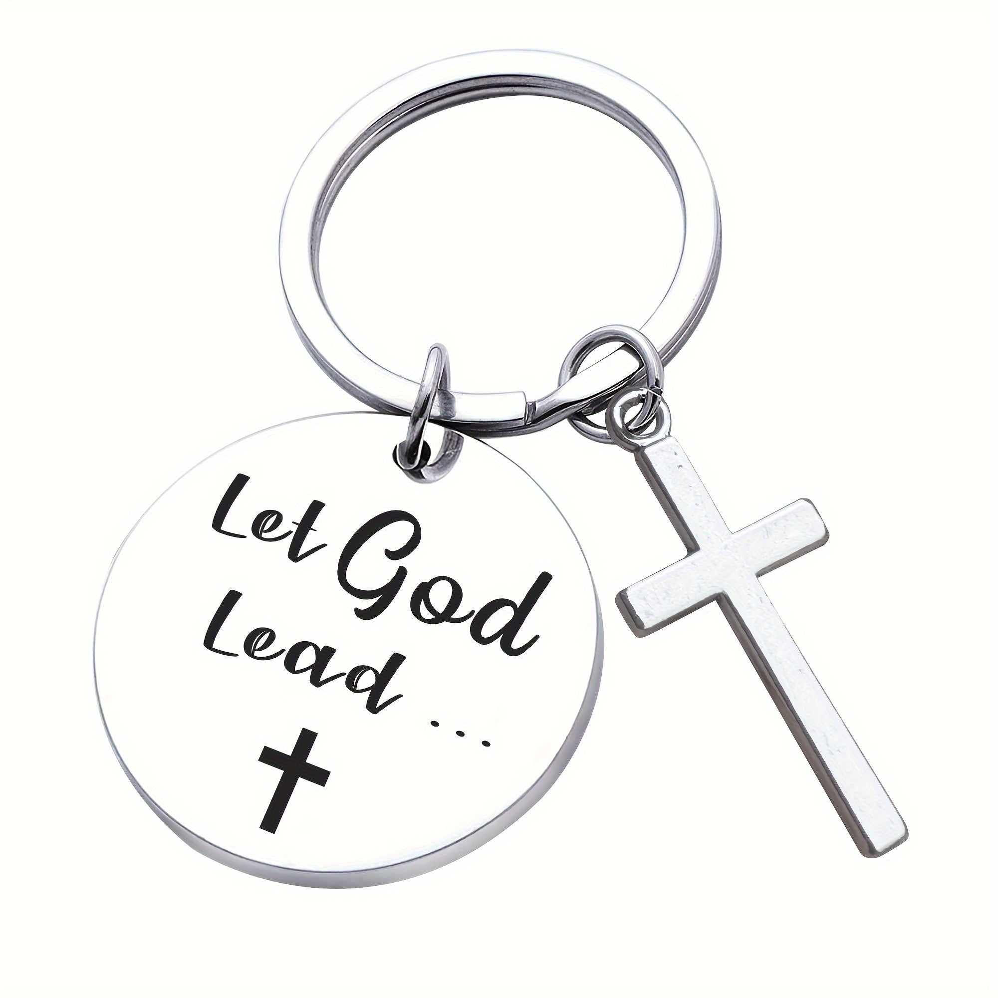 Bible Verse Cross Keychain Christian Metal Key Ring Purse Bag Backpack Car Key Charm Clothing Accessory Christmas Gift
