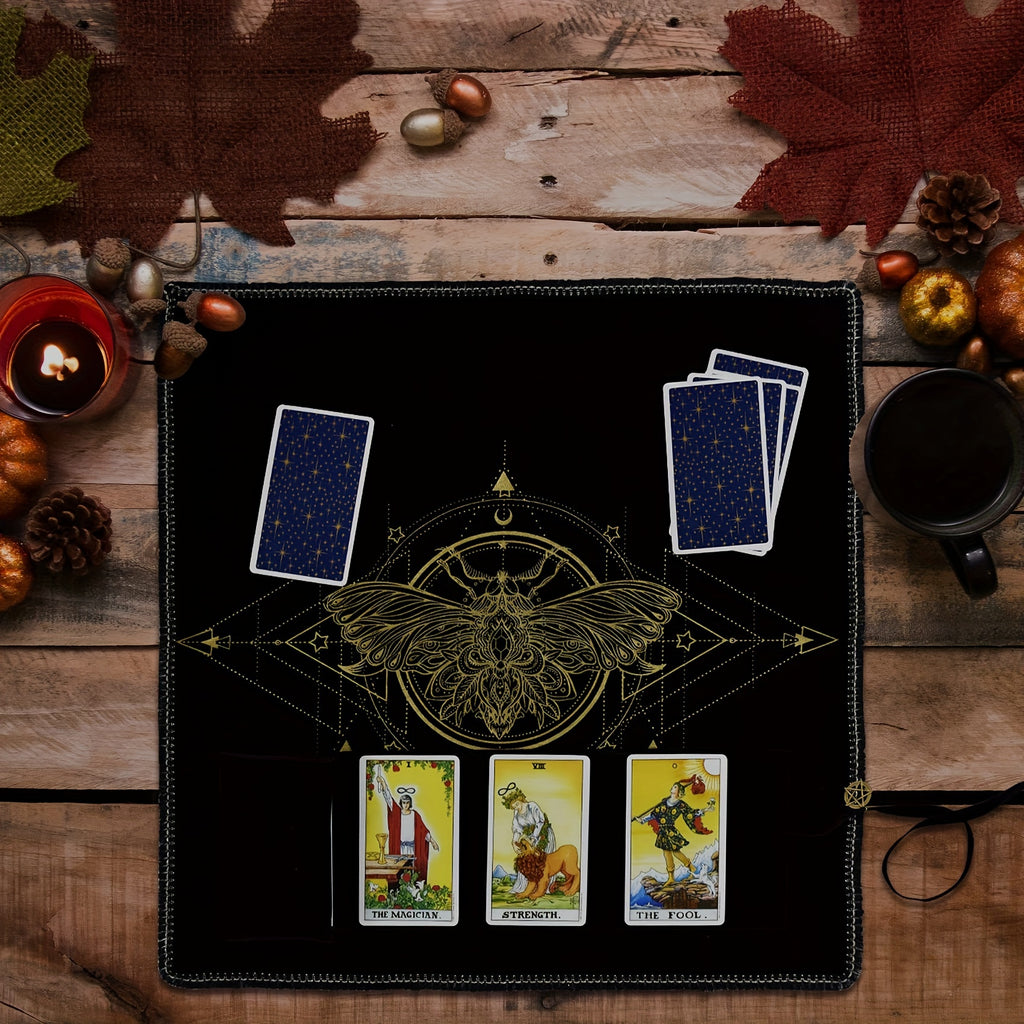 Altar Tarot Card Cloth - Velvet Tarot Divination Tablecloth With Tarot Carrying Bag