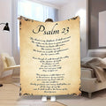 Psalm 23 Inspirational Flannel Throw Blanket - Soft, Warm & Versatile for All Seasons - Perfect Christian Gift for Office, Camping & Travel