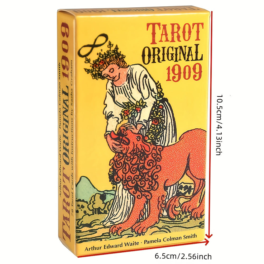Rider Waite Tarot 1909 Standard Edition - 78 Card Oracle Deck for Divination, Paper Material Game & Accessories