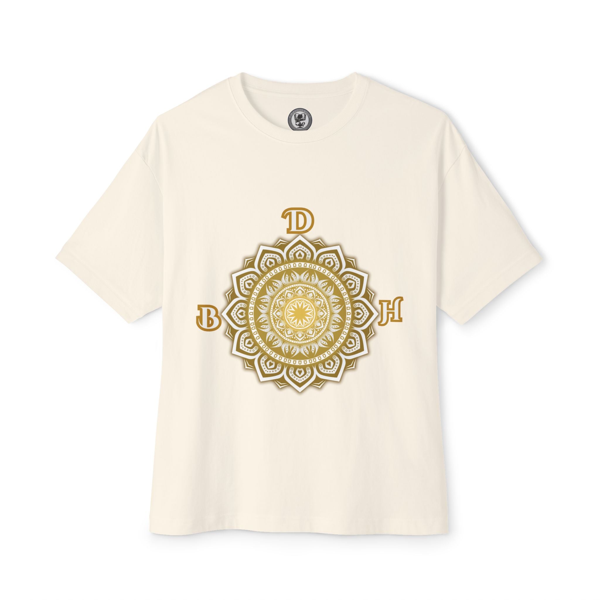 Duds By Hochmah Gold Mandala Unisex Oversized Boxy Tee