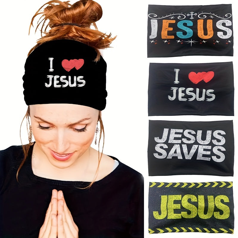Christian Designed Wide-Brimmed Elastic Headband for Women, Outdoor Sports Sweat-Absorbing Hairband, a Headband for ' Outfits, Perfect As a Gift for Women'S Hair Additions