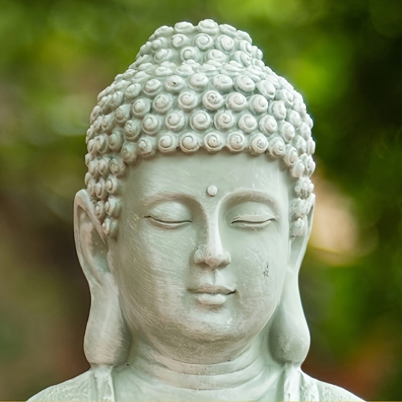 1pc Solar-Powered Buddha Statue with LED Light, Resin Garden Sculpture, Outdoor Balcony Yard Decor, Rustic Artistic Buddhism Figurine, Automatic Illumination At Dusk, for Yard Lawn Home Decor, Housewarming Gift,  Level IP44