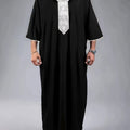 New Style Muslim Robe, Loose Casual V-Neck Mid-Sleeve Jumpsuit for Arab Culture.