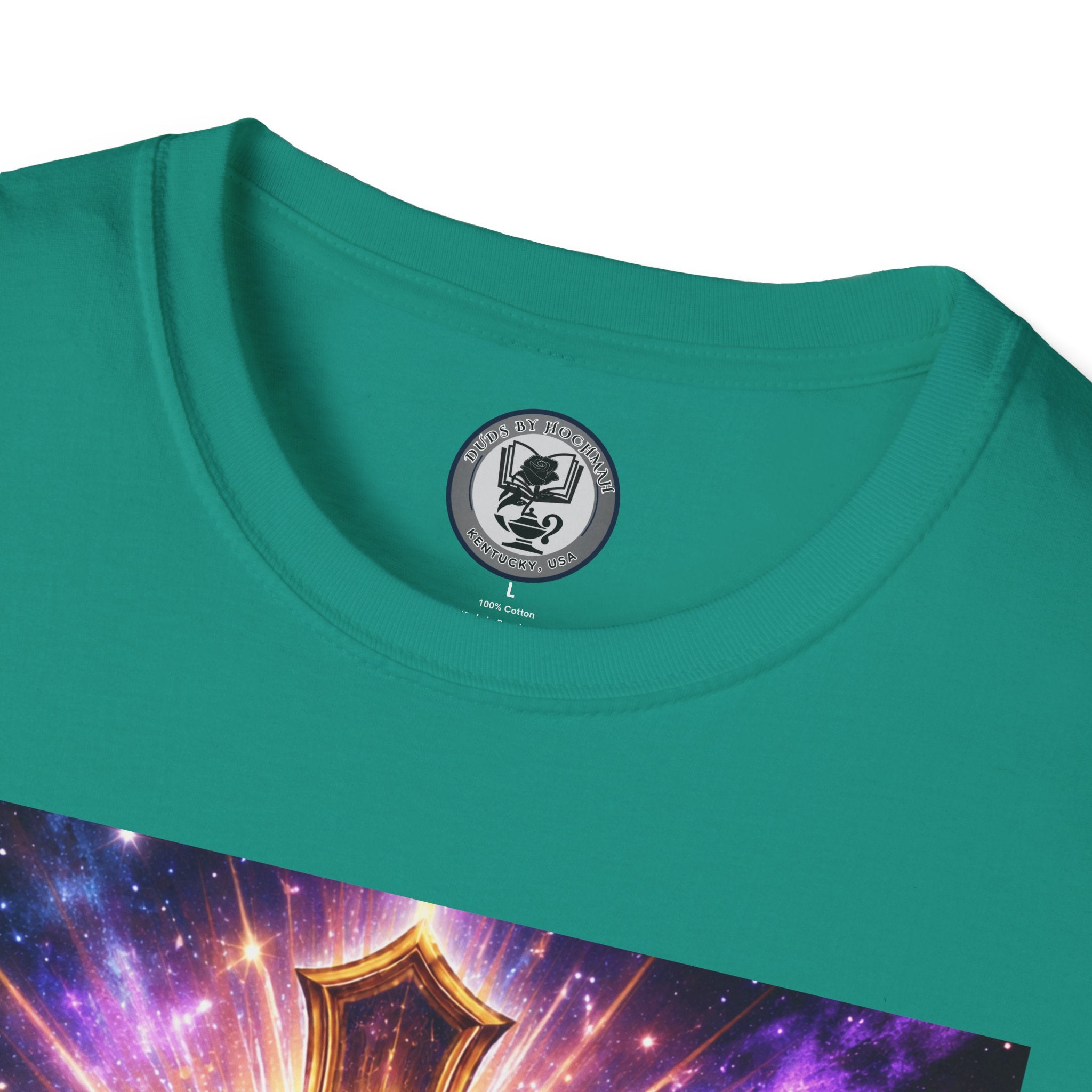Cosmic Rose Cross T-Shirt — Rosicrucian Spiritual Floral Cross Graphic Tee