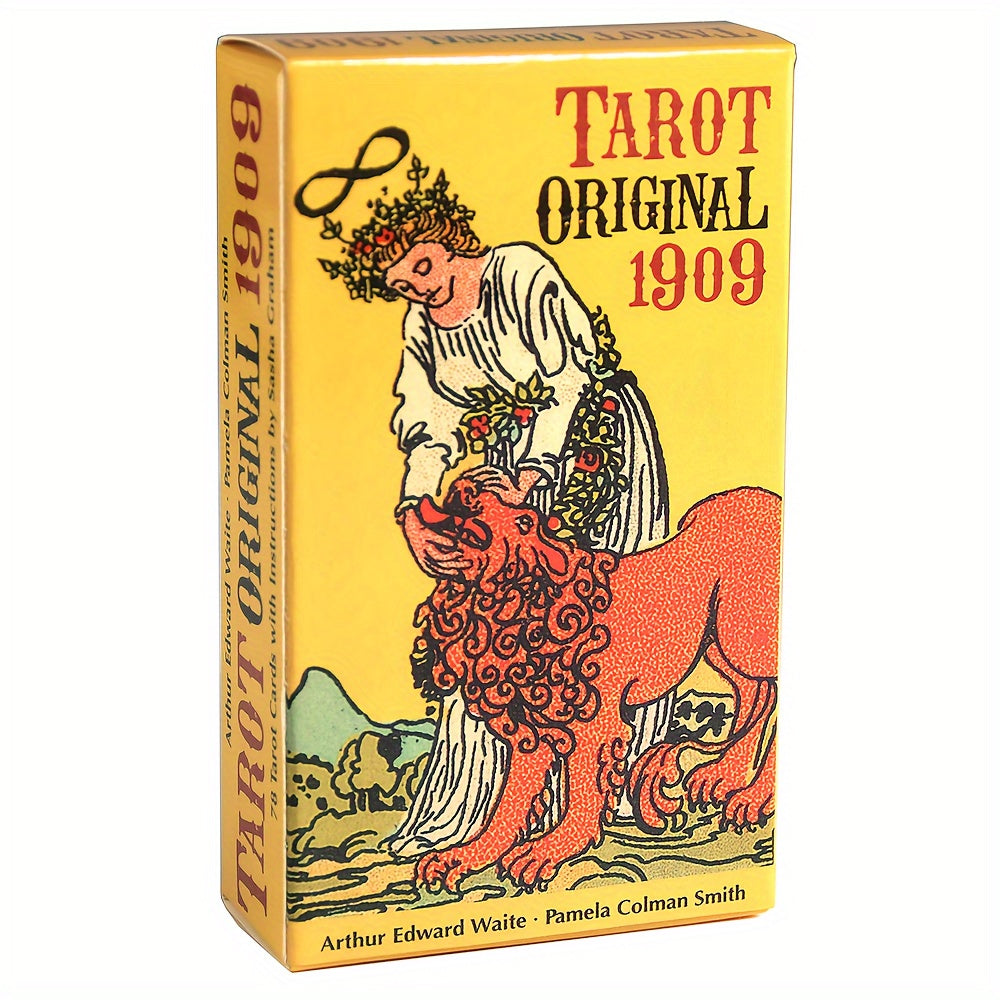Rider Waite Tarot 1909 Standard Edition - 78 Card Oracle Deck for Divination, Paper Material Game & Accessories