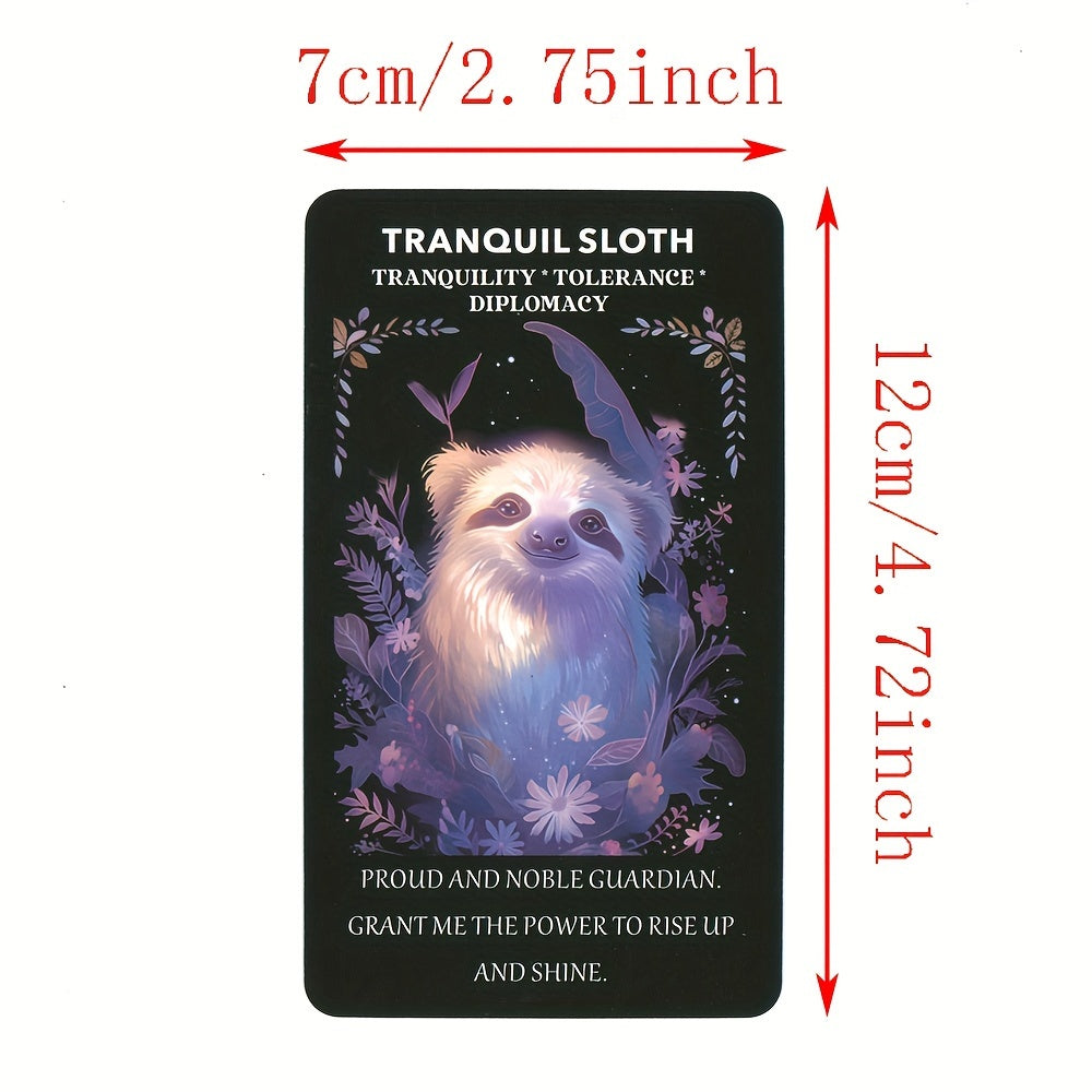 Animal Tarot Cards, Cute Forest Oracle Cards, Fortune Telling Toys, Tarot Cards with Keywords, 4.72x2.76inch, 57 Cards
