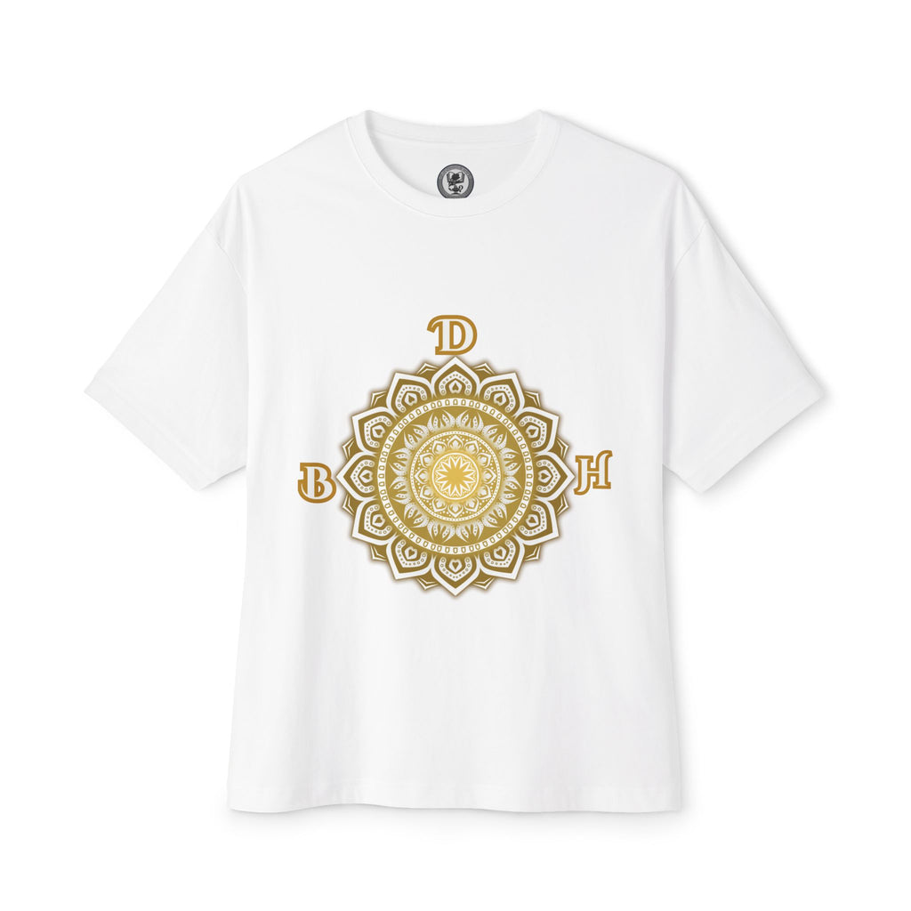 Duds By Hochmah Gold Mandala Unisex Oversized Boxy Tee