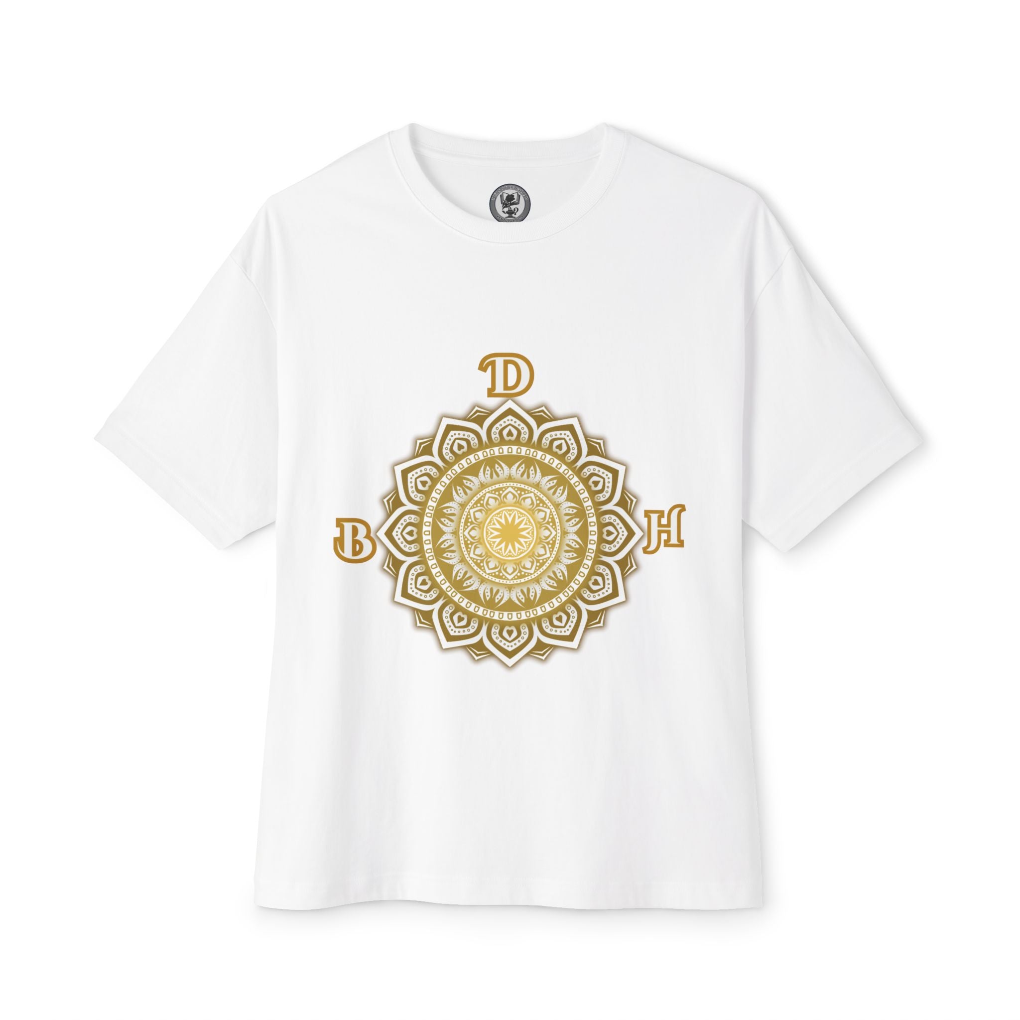 Duds By Hochmah Gold Mandala Unisex Oversized Boxy Tee