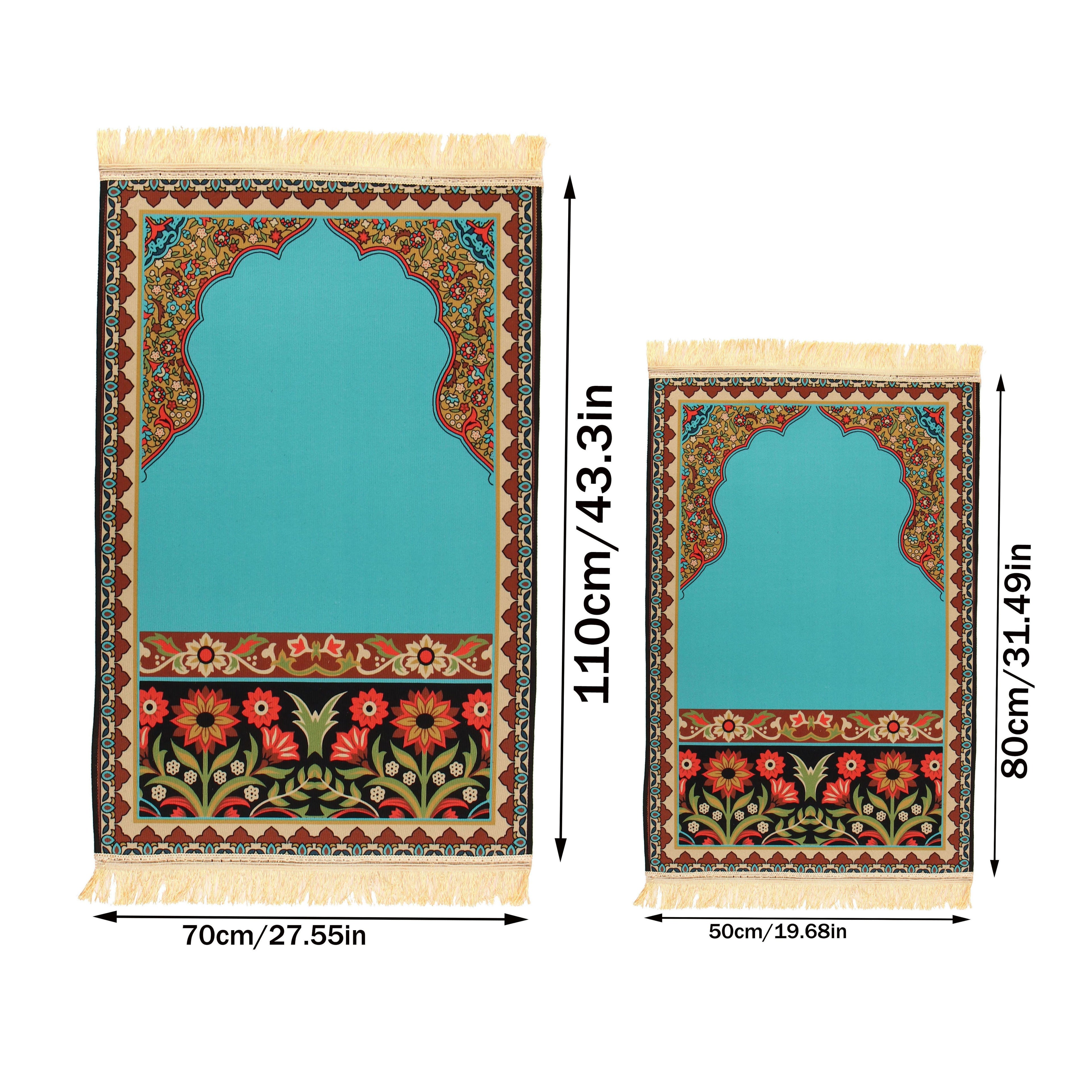 1pc Luxury Muslim Prayer Mat, Non-Slip Printed Islamic Kabah, Soft Worship Cushion, Meditation Rug, Pilgrimage Blanket, Islamic Prayer Carpet, Ideal Islamic Gift