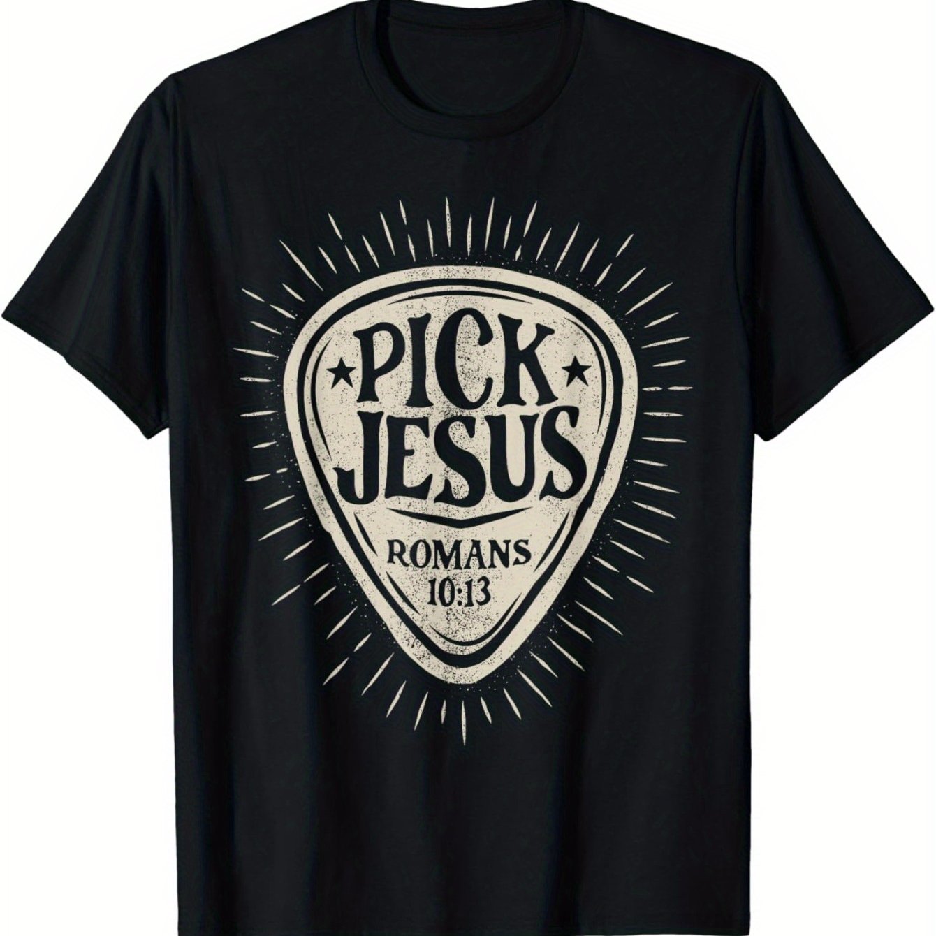 Guitar Pick Jesus Christian Music Guitarist Pastor Retro T-Shirt