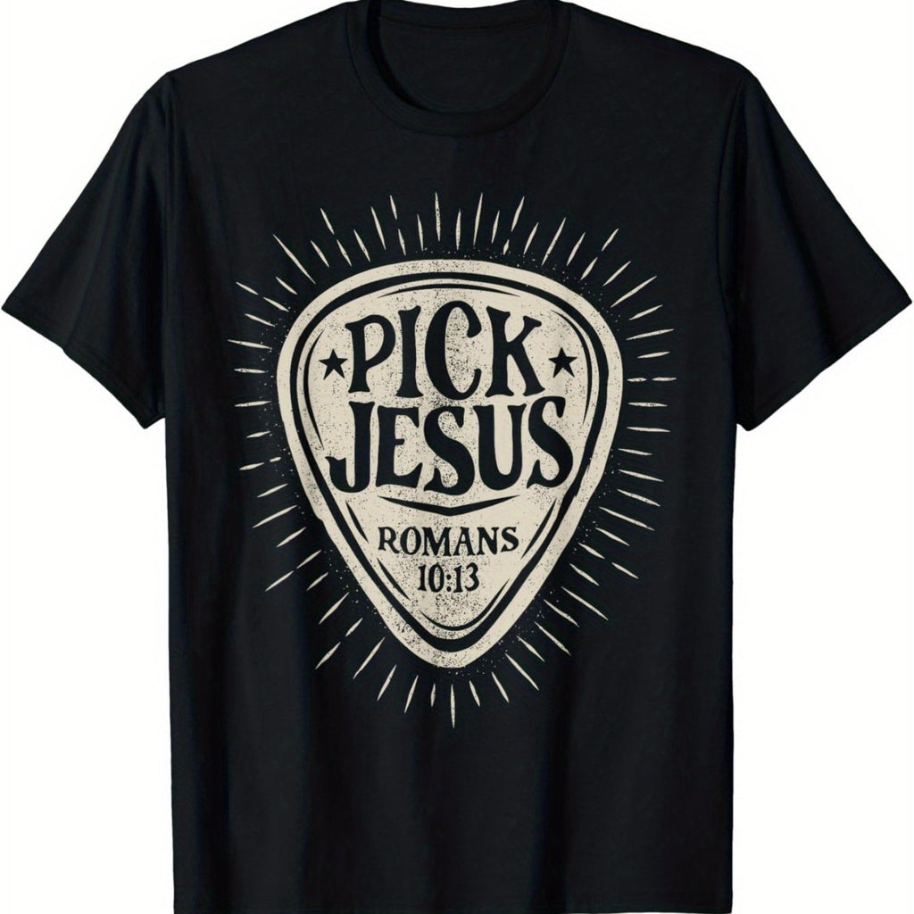 Guitar Pick Jesus Christian Music Guitarist Pastor Retro T-Shirt