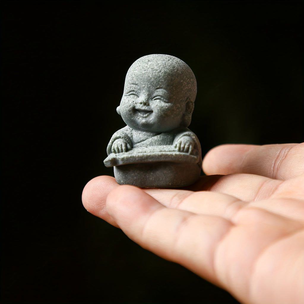 4pcs, Cute Smiling Little Buddha Statue, Monk, for Living Room/Yoga Room/Tea Table/Outdoor Garden/Moss Flower Pot/Fish Tank Decoration, Beautiful and Peaceful/Soothing Decoration, Creative Small Gift, Housewarming Gift