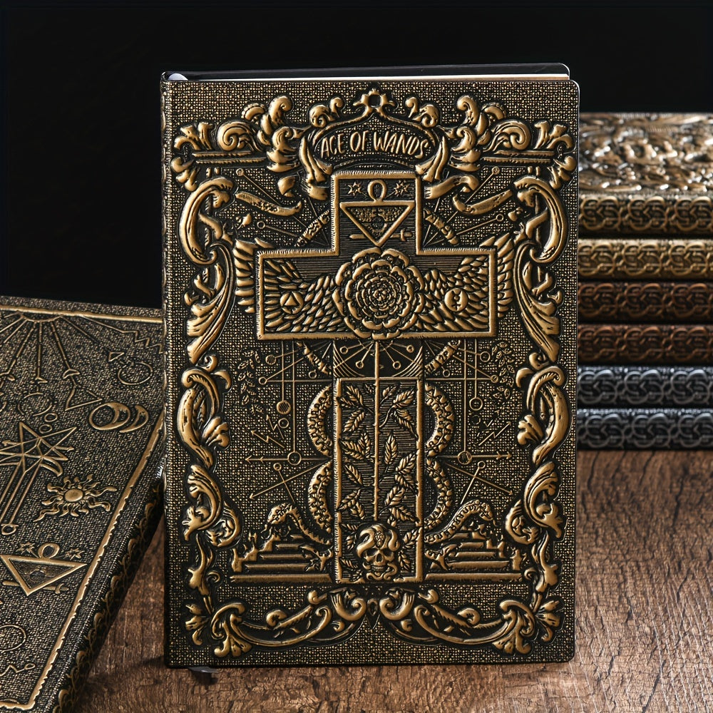Luxury Vintage Rosicrucian Embossed Pu Leather Journal - Antique Bronze Notebook For Daily Office Use Leather Notebooks And Journals Leather Journal Notebook