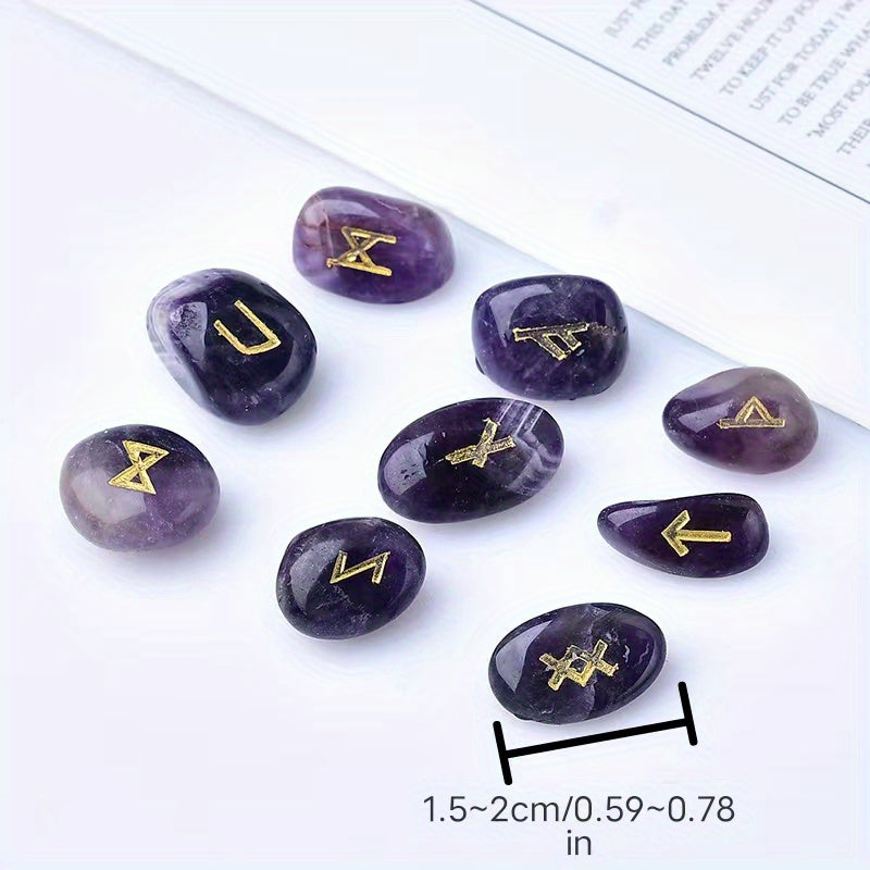 Natural Irregular Crystal Runes 24+1 Set, Rune Characters, Perfect Crystal Gift, Home Decoration Stone, Party Gift