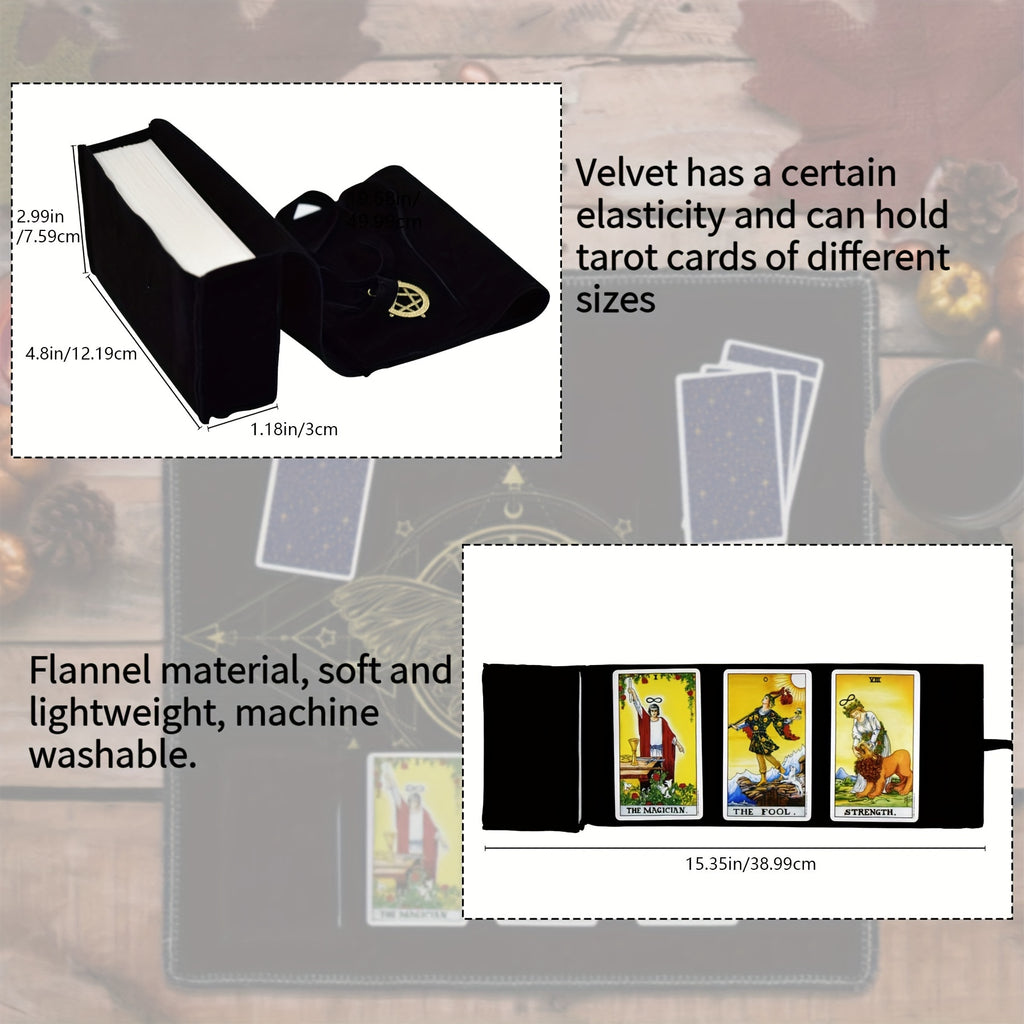 Altar Tarot Card Cloth - Velvet Tarot Divination Tablecloth With Tarot Carrying Bag