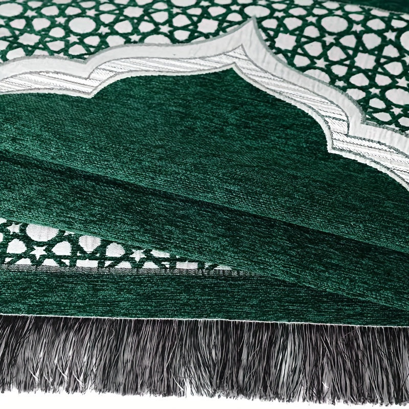 Set Of 3, Muslim Prayer Mat, Hat, Rosary Beads, Indoor And Outdoor Available, Eid al-Adha Celebration, Gift Home Decor
