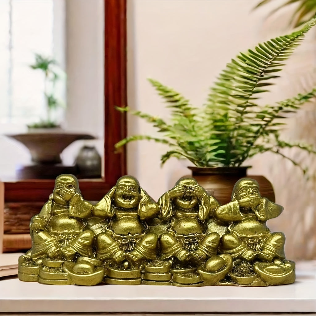 1pc New Year Gift Lucky Buddha Statue Home Decoration New Year Gift Resin Craft