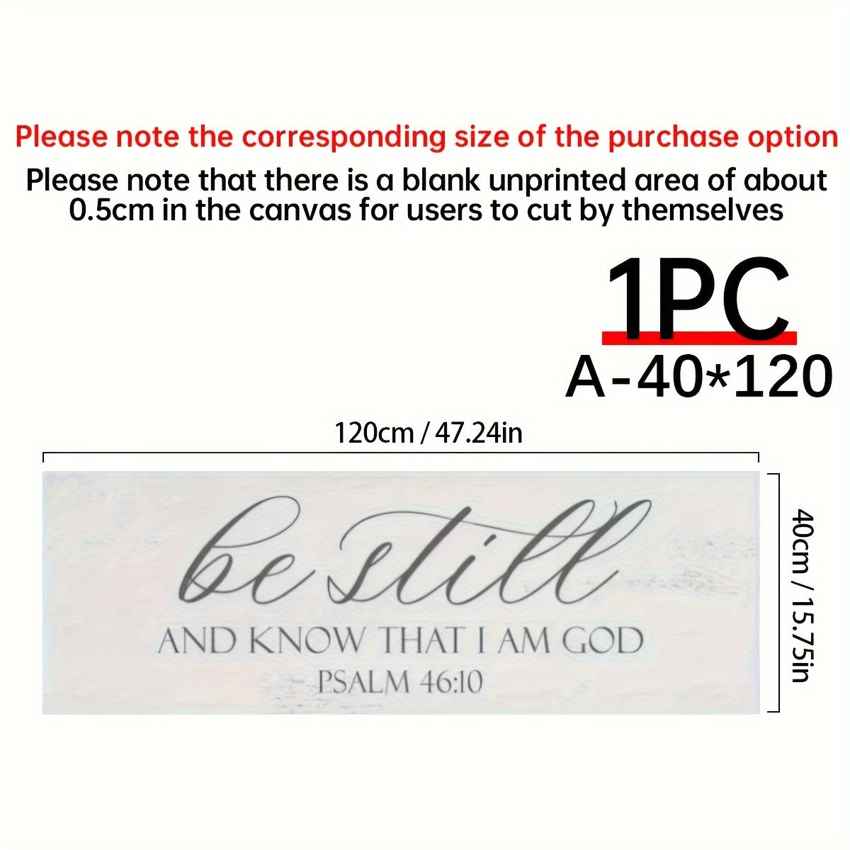 1pc Be Still and Know That I Am God - Inspirational Scripture Wall Art for Christian Decor, For Living Room Wall Decor, Bedroom Wall Decor, Canvas Poster Wall Art Decor, No Frame