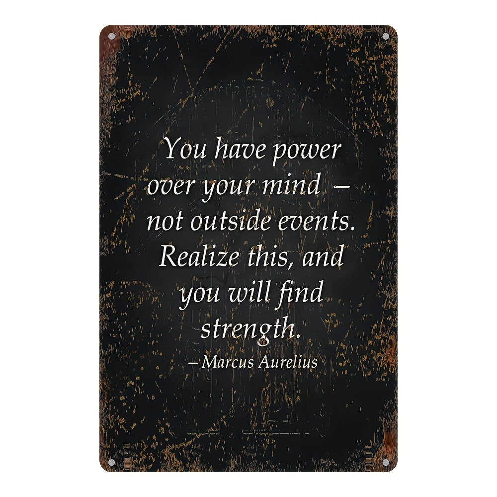Marcus Aurelius Quote Metal Wall Art, 7.87x11.81inch Frameless Aluminum UV Print, Inspirational Philosophy Indoor/Outdoor Decor