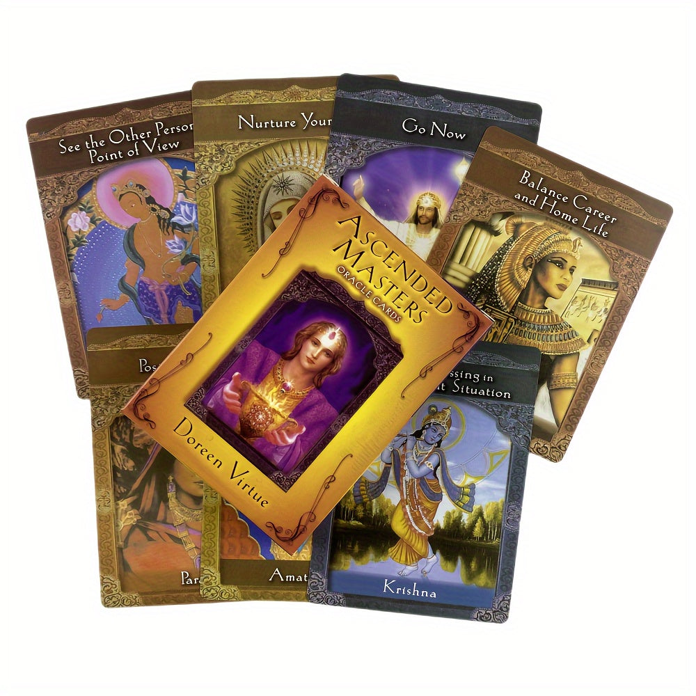 Ascended Masters Oracle Tarot Cards - Doreen Virtue Deck with 44 Cards, Paper Material, Ideal for Adult Friends and Family Party Board Games