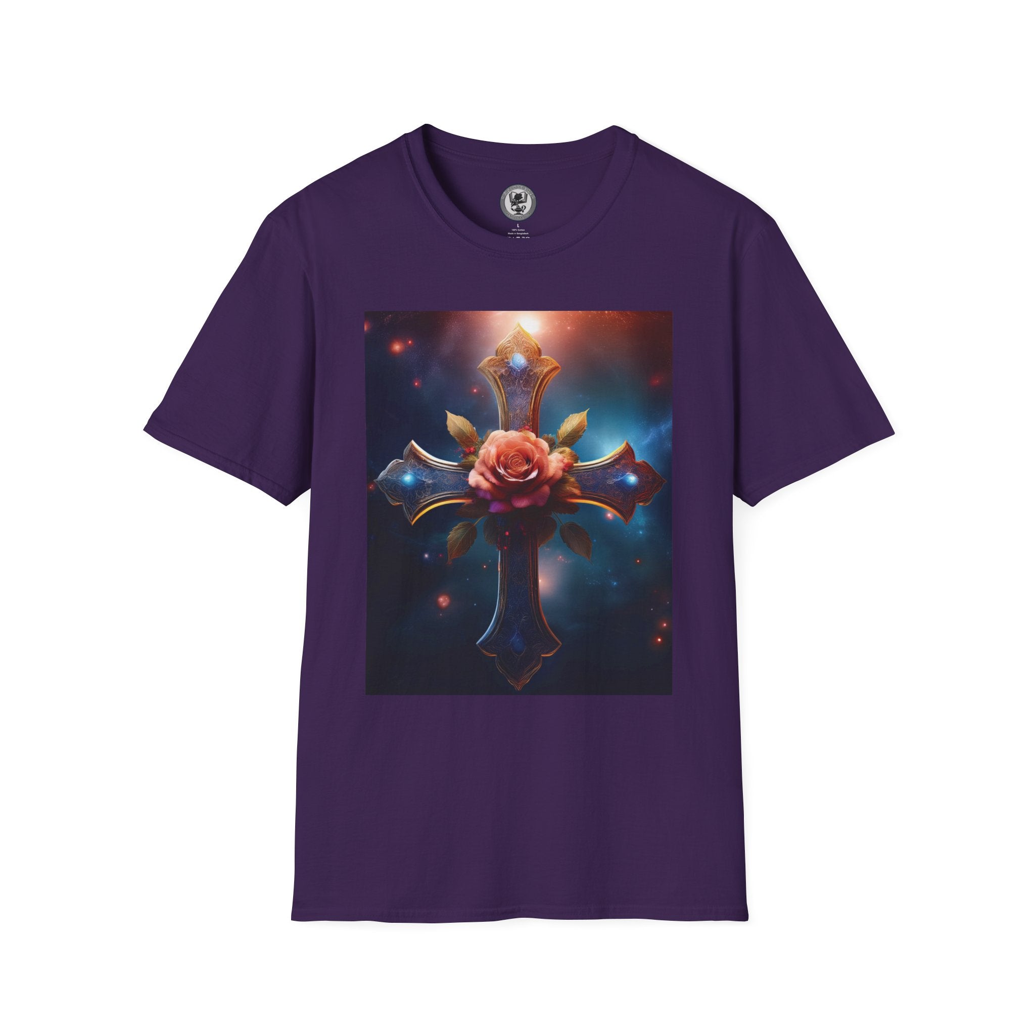 Mystic Rose and Cross Unisex Softstyle T-Shirt