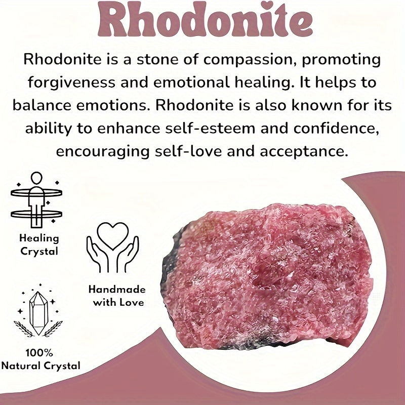 1pc/3pcs/5pcs Rhodonite Raw Stone and Stone, for Rolling and DIY Raw Stone and Crystal Natural Rock, Spiritual Crystal