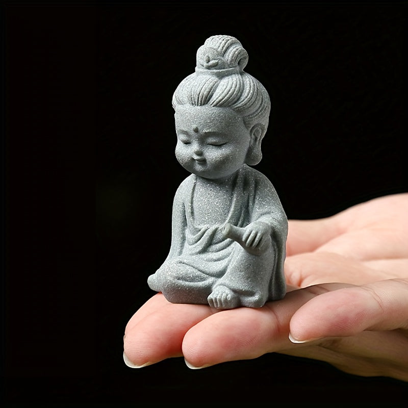 Aquatic Serenity: 1pc Buddha & Monk Figurine - ABS Resin, Fish Tank Decor for Peaceful Underwater Ambiance