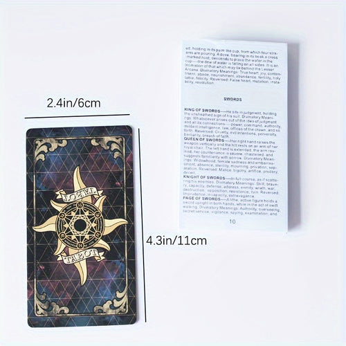 1set 78 Tarot Cards with Guide Book, Black Tarot Deck Gift Set with Tarot Cloth, Chakra Stones and More, Tarot Cards Deck Fortune Telling Game Craft Cardboard for Beginners and Expert Readers
