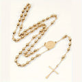 Stainless Steel Virgin Mary Pendant Necklace for Women, Long Beads Chains Fashion Jewelry, Christian Religion