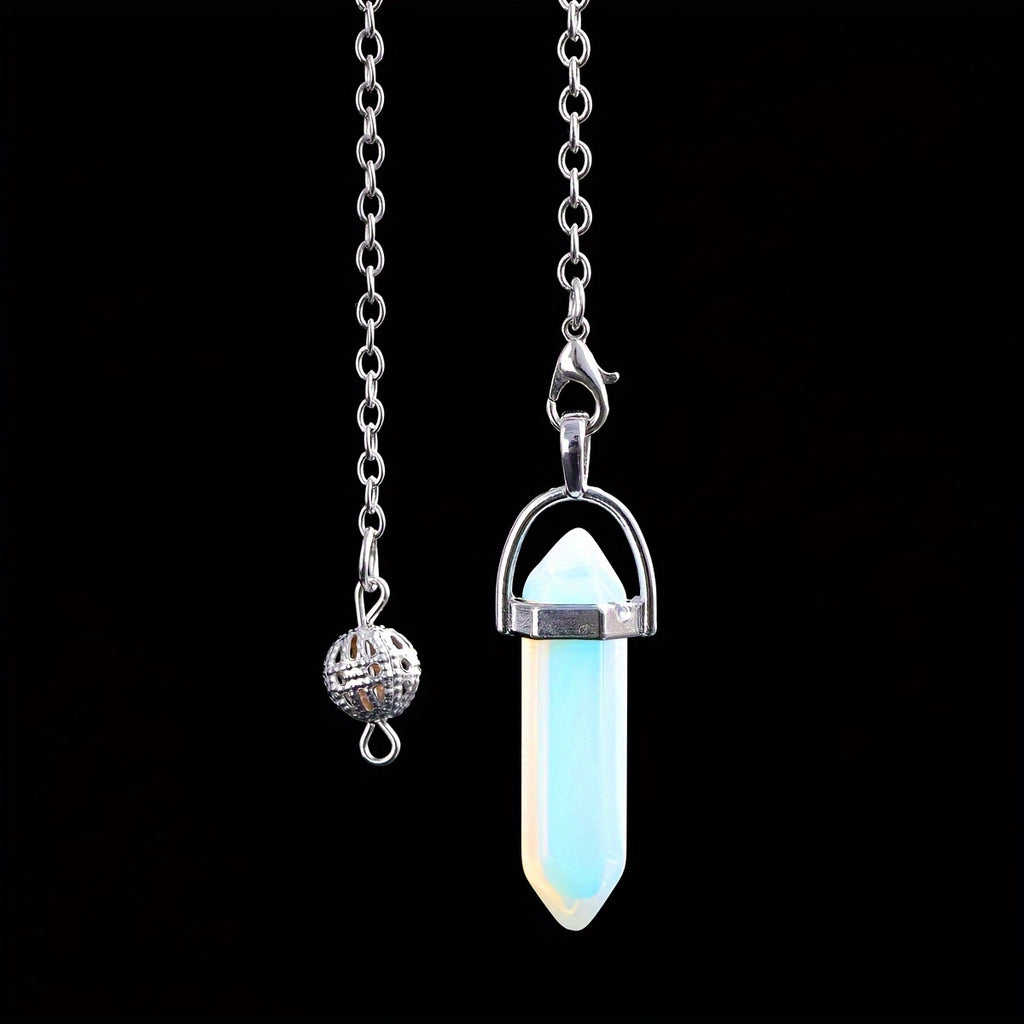 1/7/45pcs Natural Crystal Hexagonal Pillar Crystal Pendulum Wiccan DIY Crystal Pendulum Objects Decoration (Multi-material Combination Synthetic Opal)