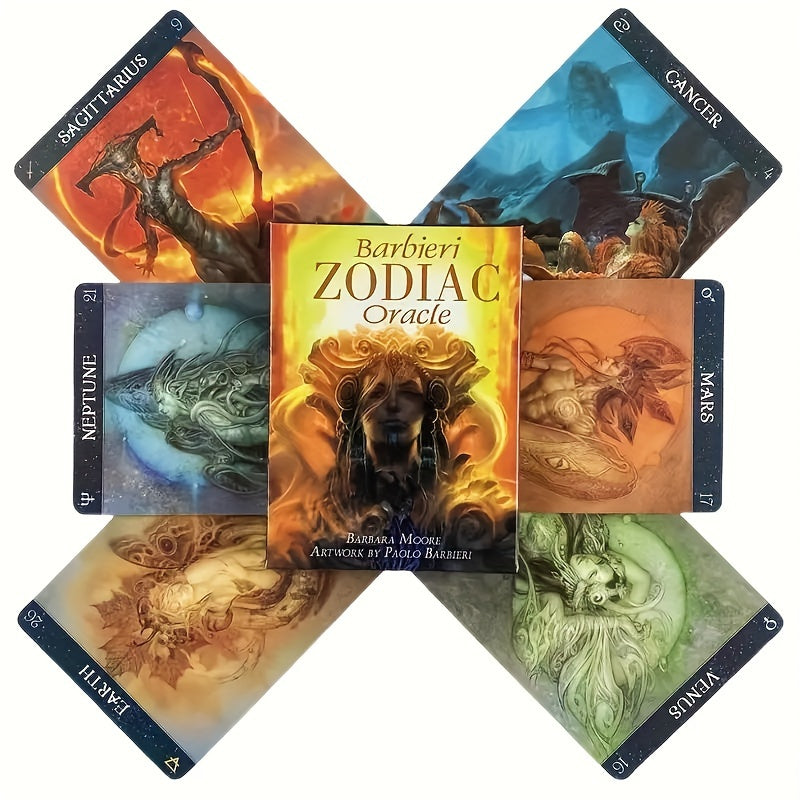 Barbieri Zodiac Oracle Tarot Cards Deck with Artwork by Paolo Barbieri – 1 Set, Durable Card Stock, Entertainment Card Game for Ages 14 and Up