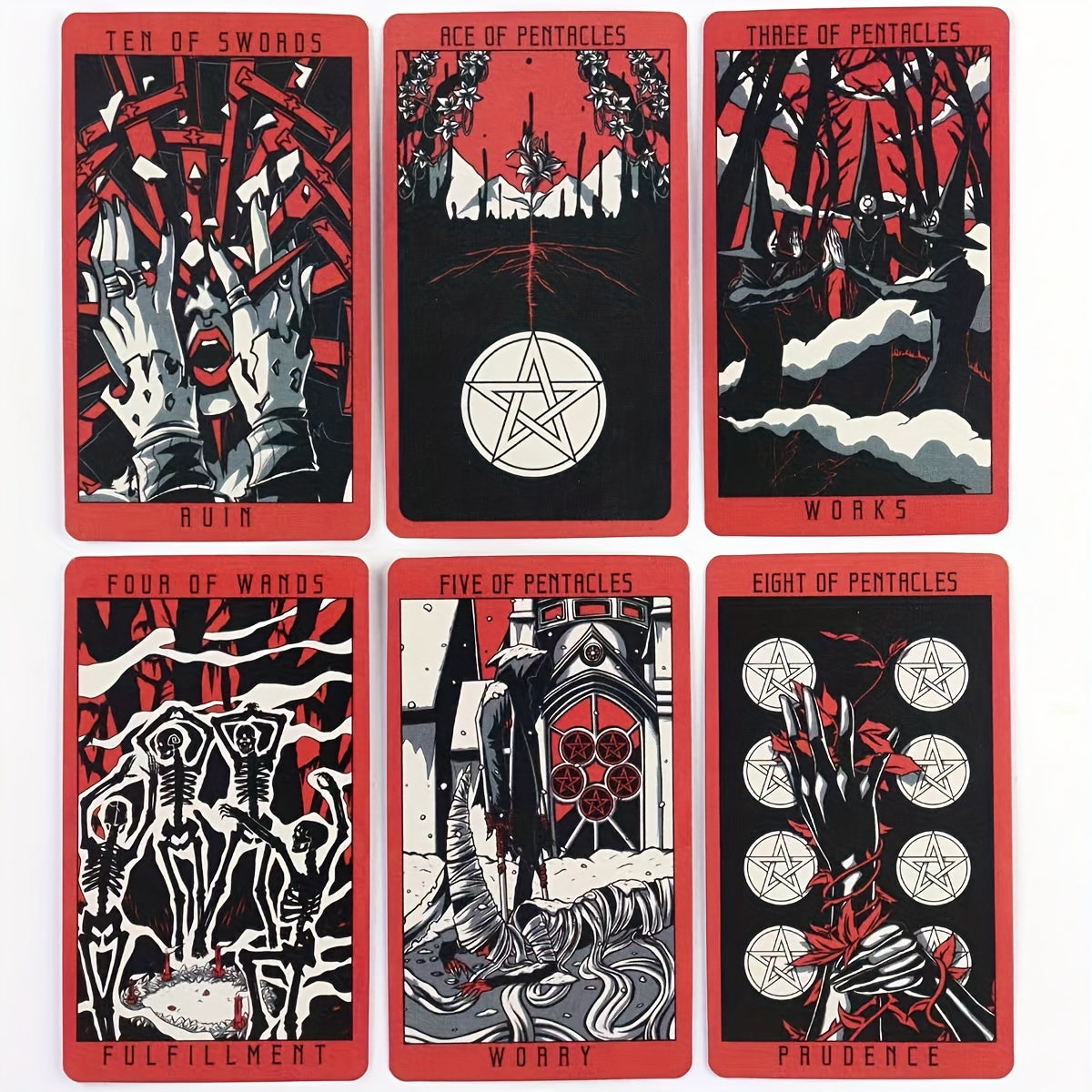 Lost Hollow Tarot Cards Deck with Guidebook - 78-Card Full Color Edge Tarot Deck for Beginners and Experts, Premium Paper Material, Ideal for Divination and Meditation, Suitable for Ages 14+