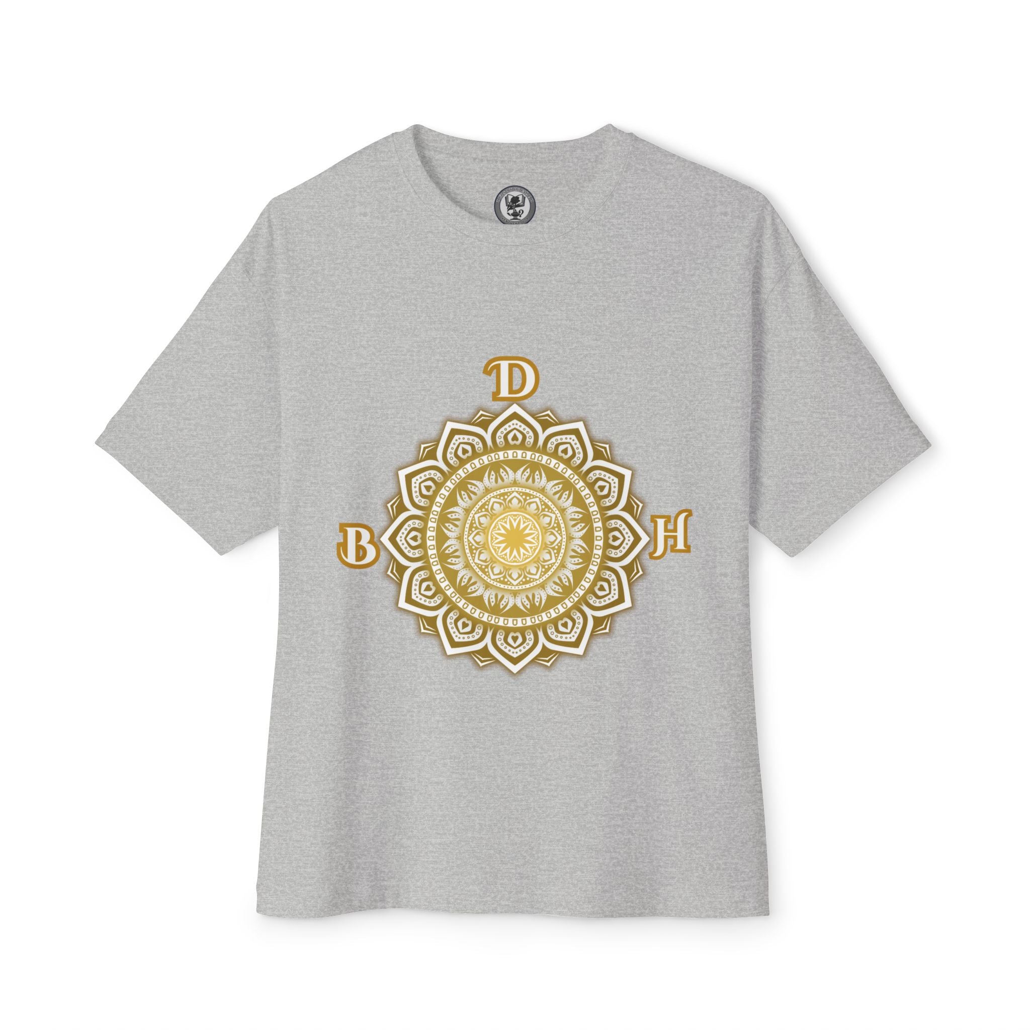 Duds By Hochmah Gold Mandala Unisex Oversized Boxy Tee