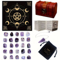 A Set of Crystal Agate Runes Featuring Viking Designs, with Intricately Carved Letters. This Collection Includes 25pcs of Futhark Rune Stones Made from Polished Gems