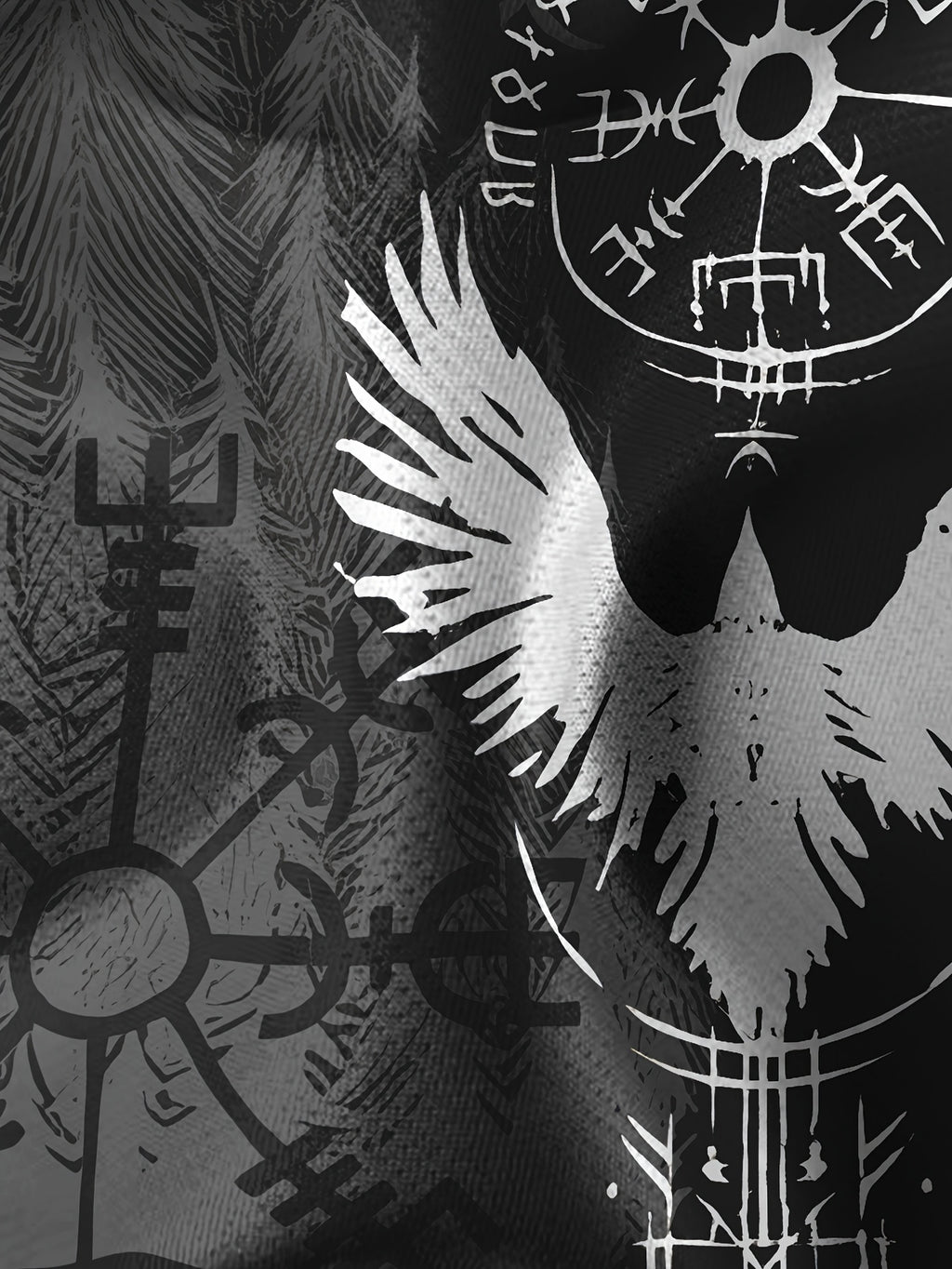 Men's Viking Norse T-Shirt with 3D Viking Rune & Norse Mythology Print - Viking, Yggdrasil Tree & Odin Rune (Elder Futhark) - Breathable Summer Casual Wear, Viking-Inspired Clothing for & Everyday Use