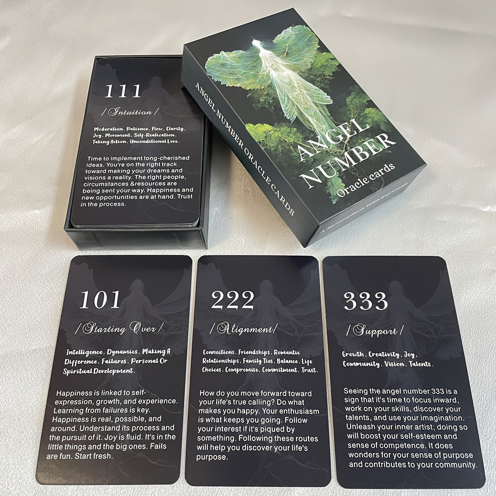 Angle Number Oracle Cards in Box English Tarot Deck Keywords Divination Prophecy Supplies 4.72x2.76inch Cards
