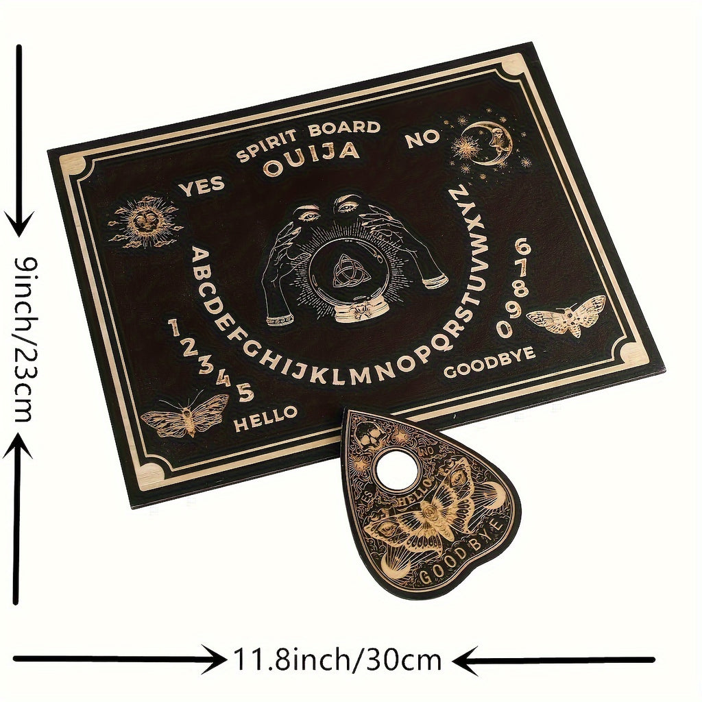 11.8X9 Inch Dowsing Divination Board Ouija Board Wooden Board Talking Board with Planchette
