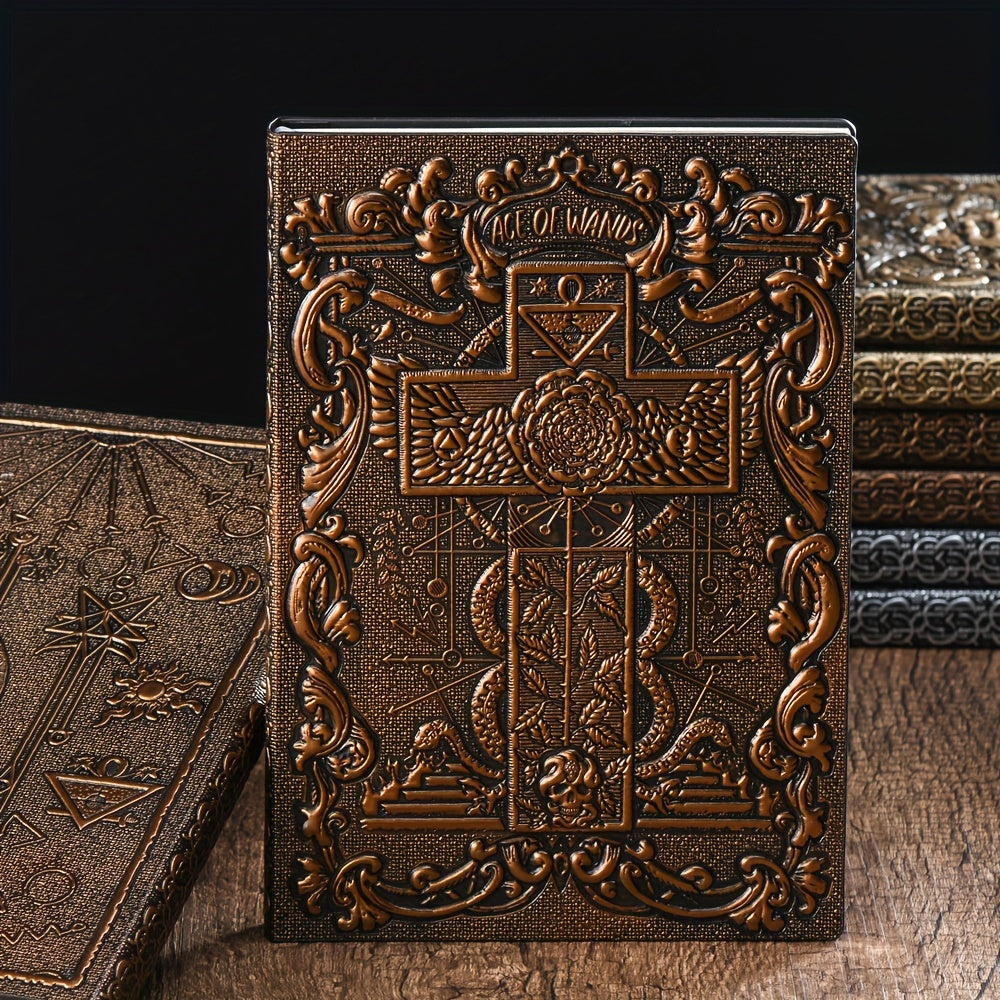 Luxury Vintage Rosicrucian Embossed Pu Leather Journal - Antique Bronze Notebook For Daily Office Use Leather Notebooks And Journals Leather Journal Notebook