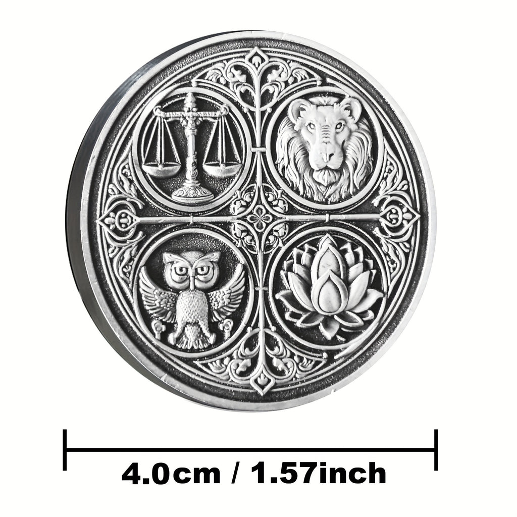 The Four Cardinal Virtues Stoic Coin: Emblem of Christian Ethical Principles - Inspirational Daily Reminder for Stoicism Enthusiasts and Thoughtful Gifts