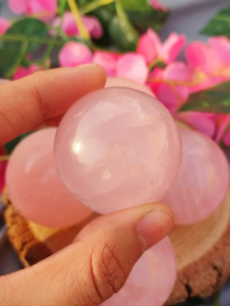 Natural Rose quartz Sphere, Quartz Crystal Ball, Polishing Rose quartz ball by hand, Crystal Healing Divination ball Gift
