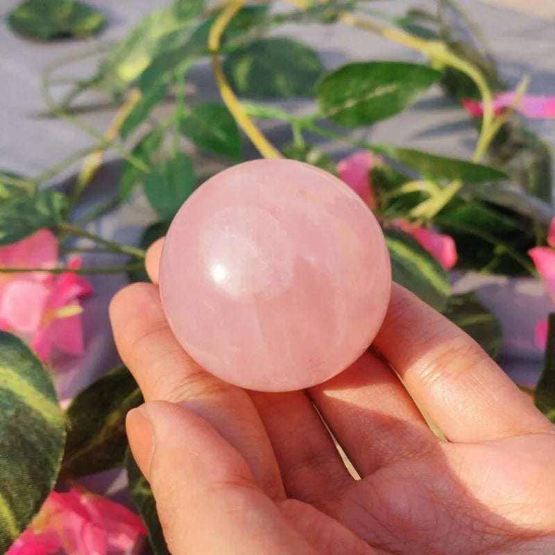Natural Rose quartz Sphere, Quartz Crystal Ball, Polishing Rose quartz ball by hand, Crystal Healing Divination ball Gift