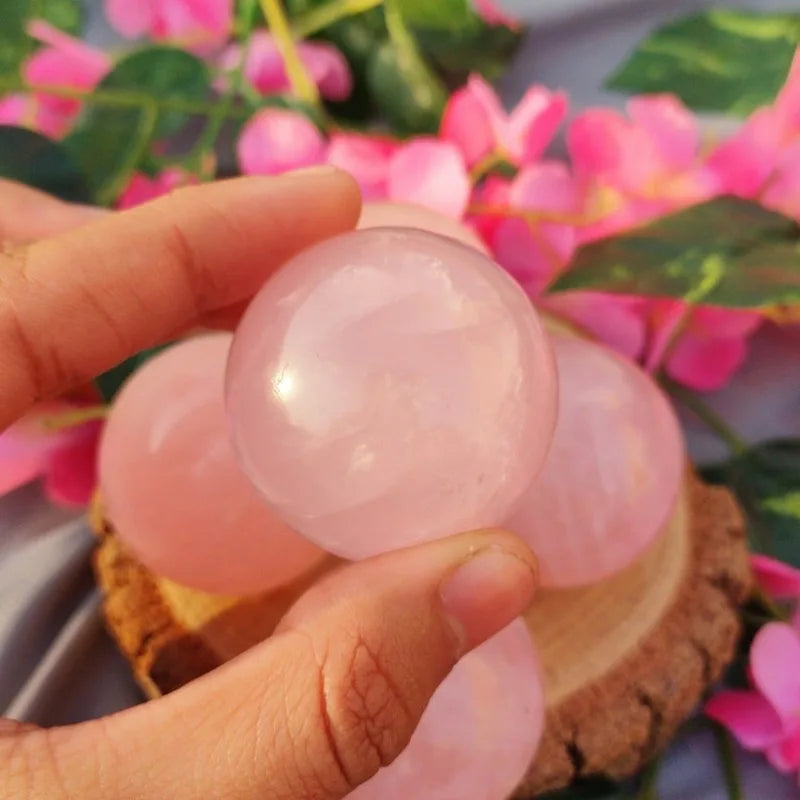 Natural Rose quartz Sphere, Quartz Crystal Ball, Polishing Rose quartz ball by hand, Crystal Healing Divination ball Gift