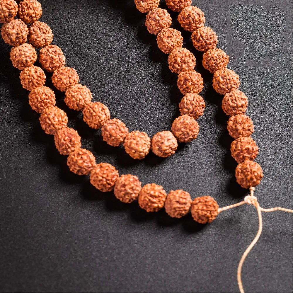 Natural Mala Rudraksha 108 Beads 5/7/9mm Prayer Buddhist for Necklaces Meditation Practice Jewelry Making Bracelet Accessories