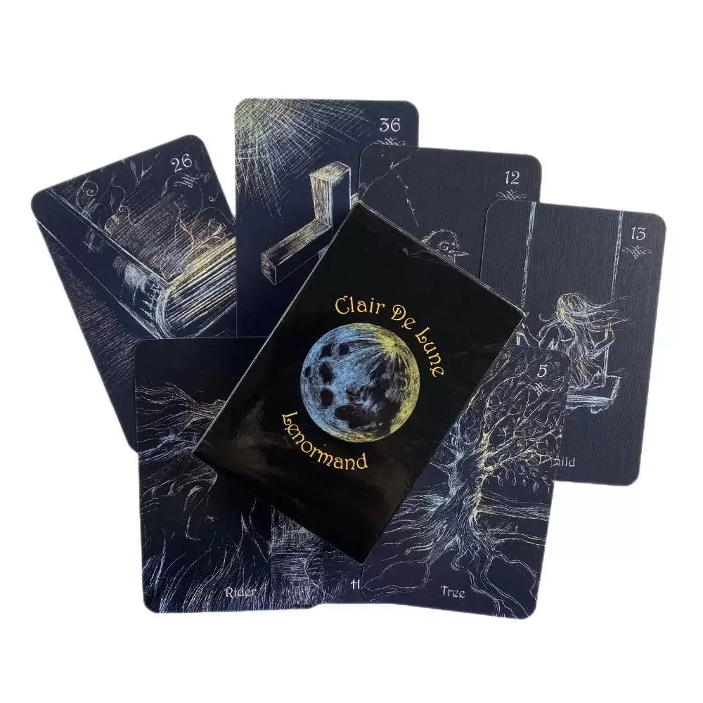 Clair De Lune Lenormand Oracle Cards Elegant Paper Deck For Divination And Gameplay Christmas Holiday Gifts For Party Game