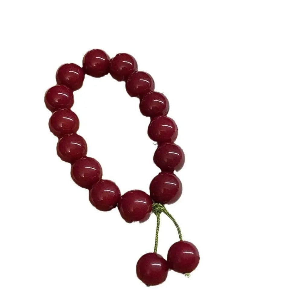 Mala Bracelet Red Bodhi Root Bracelet Cherry Carmine Prayer Beads Mala Bracelet Yoga Meditation Handheld Mala Beads Women's Wear