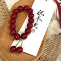 Mala Bracelet Red Bodhi Root Bracelet Cherry Carmine Prayer Beads Mala Bracelet Yoga Meditation Handheld Mala Beads Women's Wear